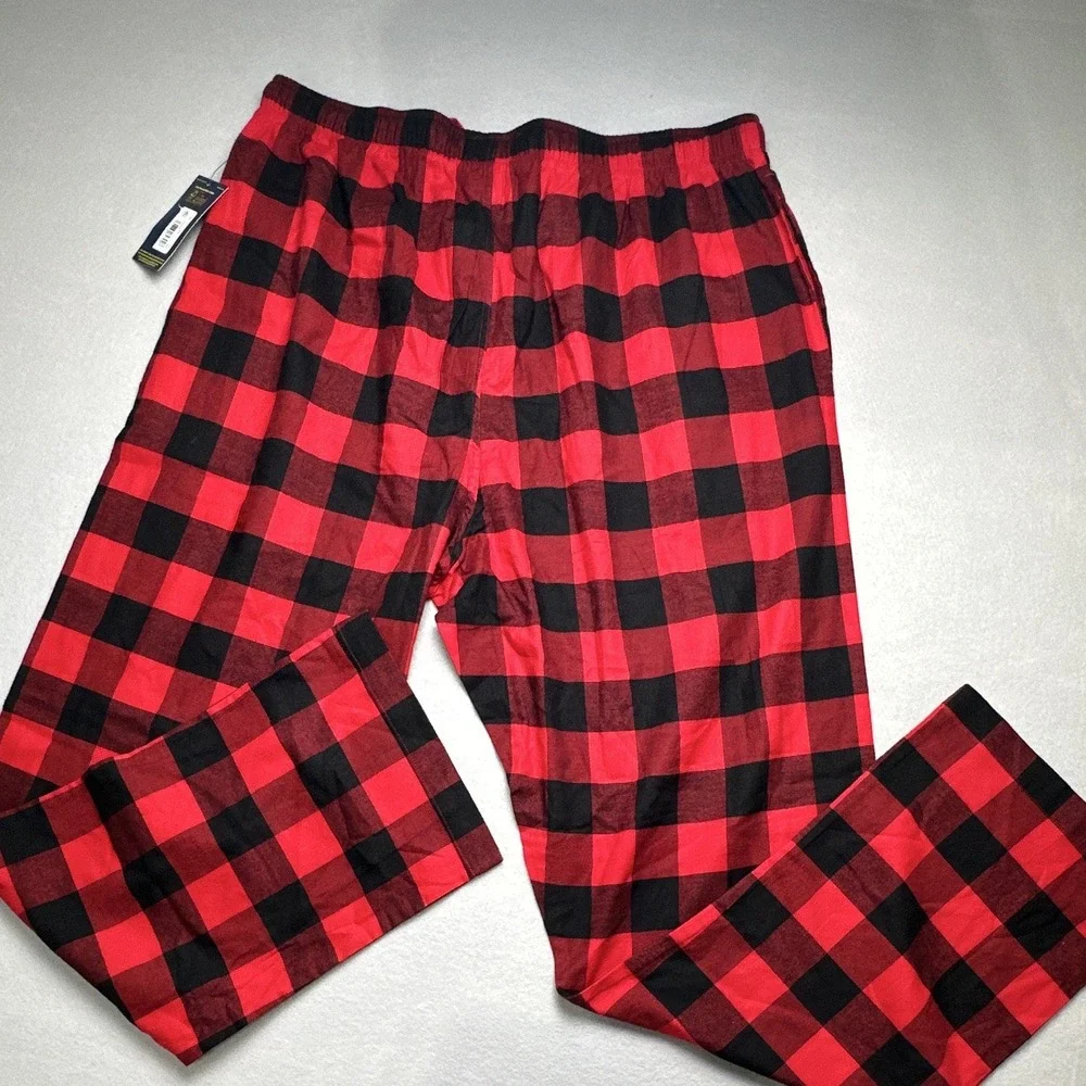 NWT Polo Ralph Lauren Pajama Pants Mens XL Red Black Buffalo Plaid Cotton